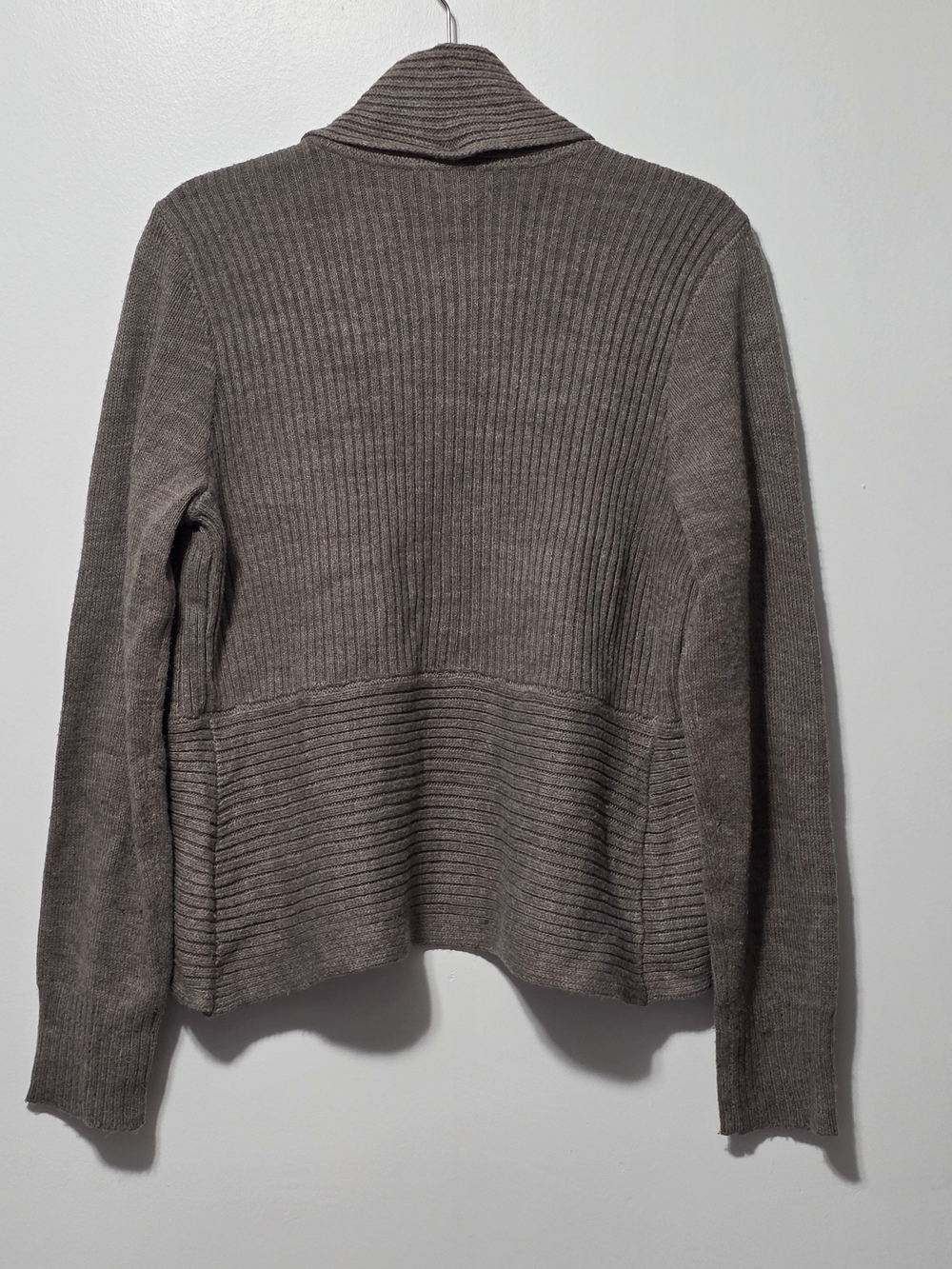 H&M Taupe Ribbed Open-Front Cardigan - Picture 4 of 9